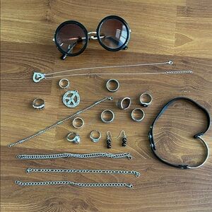Stainless steel jewelry accessories and sunglasses